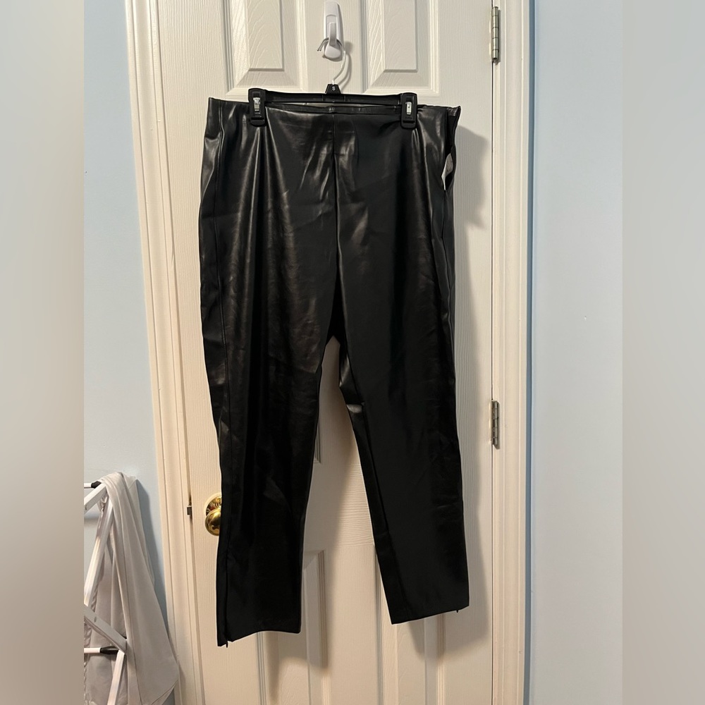 Old Navy, faux leather capris.